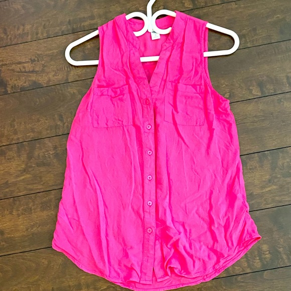 Ladies sleeveless button up cotton blouse - Picture 1 of 3